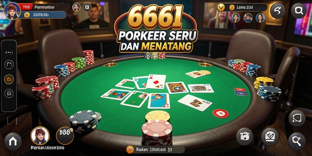 Tampilan gameplay Poker di aplikasi 666I yang menarik dan interaktif.
