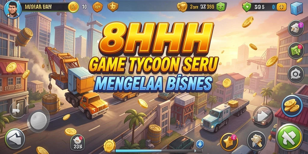 Tangkapan layar gameplay <strong>8HHH</strong> menampilkan konsep manajemen bisnis yang menarik.