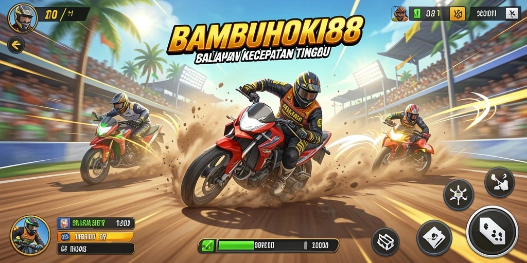 Tampilan menarik dari gameplay balap di BAMBUHOKI88.