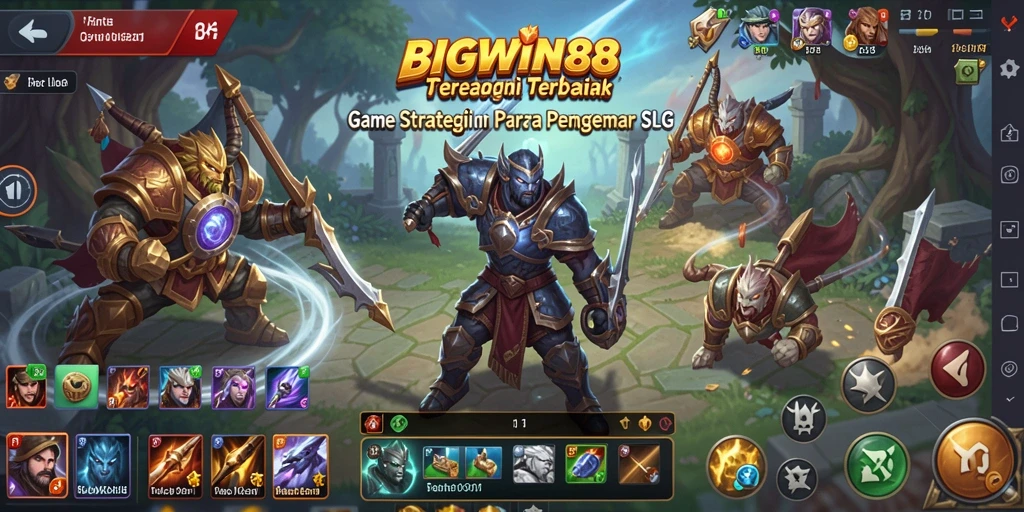 Screenshot utama dari <strong>BIGWIN88</strong> menampilkan aksi strategi yang seru.