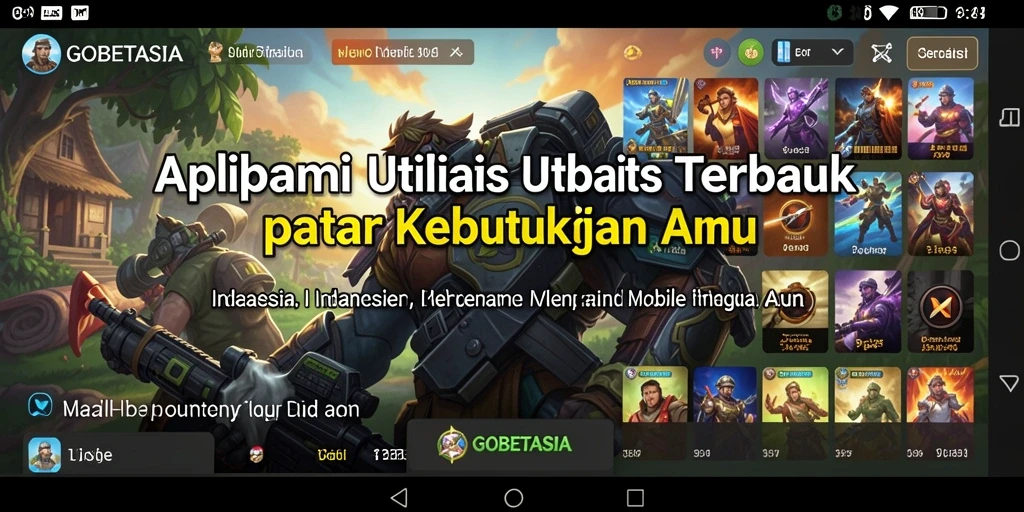 Tampilan antarmuka GOBETASIA yang bersih dan fungsional.