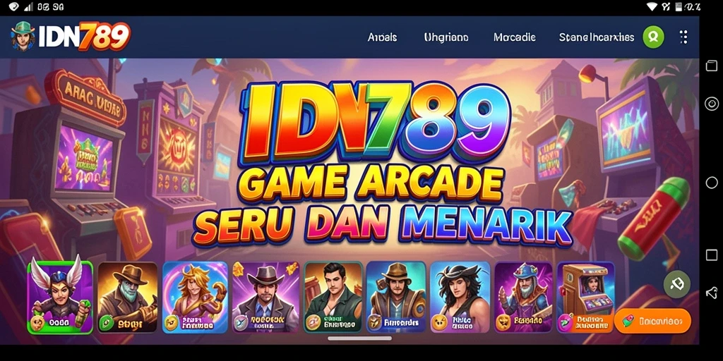 Screenshot utama IDN789 menampilkan momen seru dalam permainan arcade.