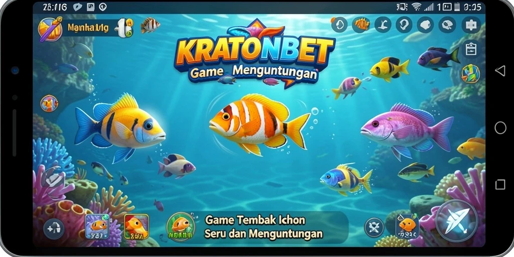 Tampilan gameplay Tembak Ikan yang mendebarkan di KRATONBET.