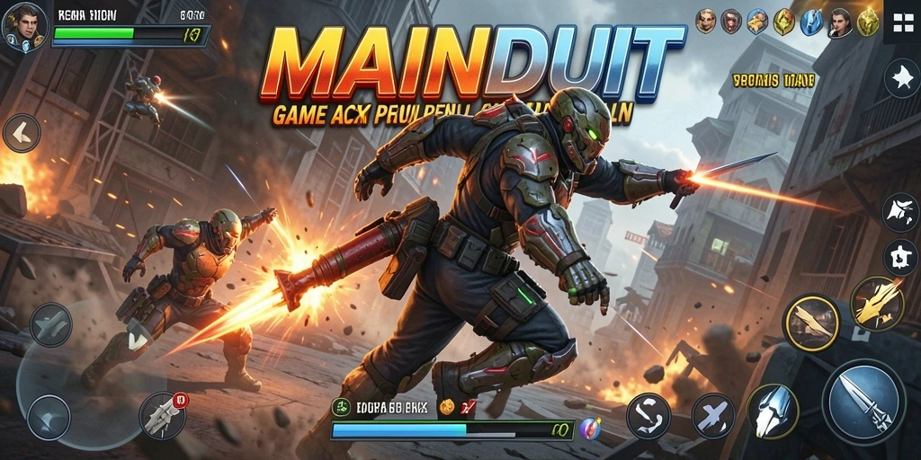 Screenshot MAINDUIT menampilkan momen aksi epik dalam gameplay.