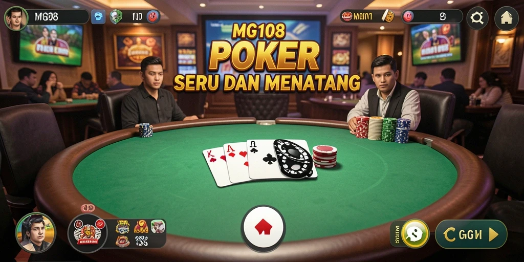 Gameplay poker MG108 yang menarik dan menantang.