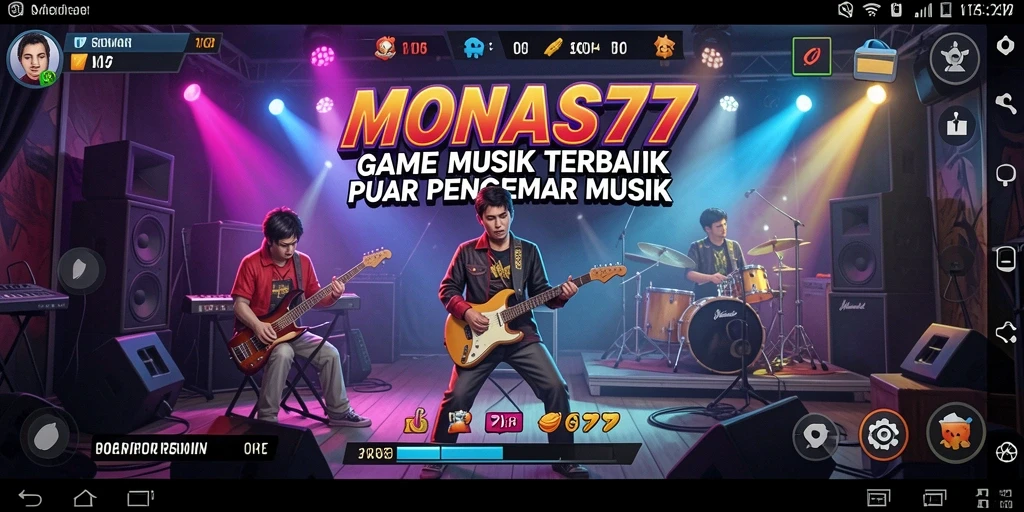 Screenshot gameplay MONAS77 dengan tampilan musik yang menarik.