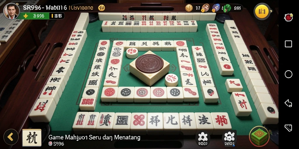 Tangkapan layar gameplay seru SR996 Mahjong.